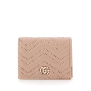 Gucci Women Beige Card Holder With Gg Plaque On The Front In Leather Woman